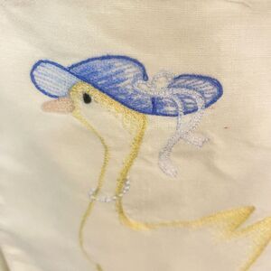 Bib Apron Full Length Embroidered Duck Handmade One Size